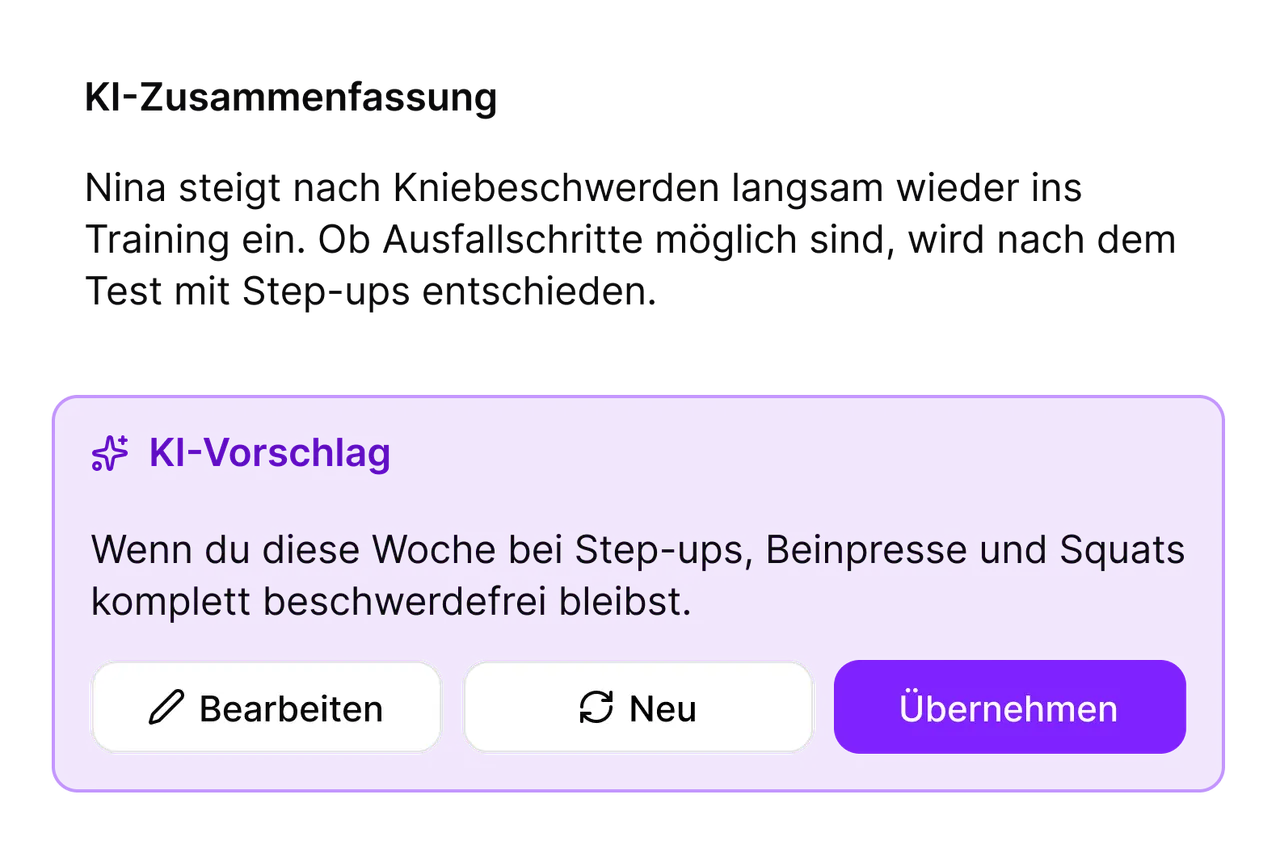 KI-Vorschlag mit fertiger Antwort auf eine Kundenfrage