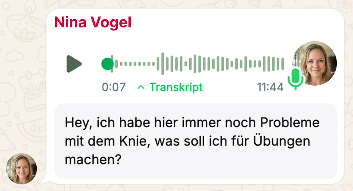 Sprachnachricht mit automatisch erzeugtem Transkript